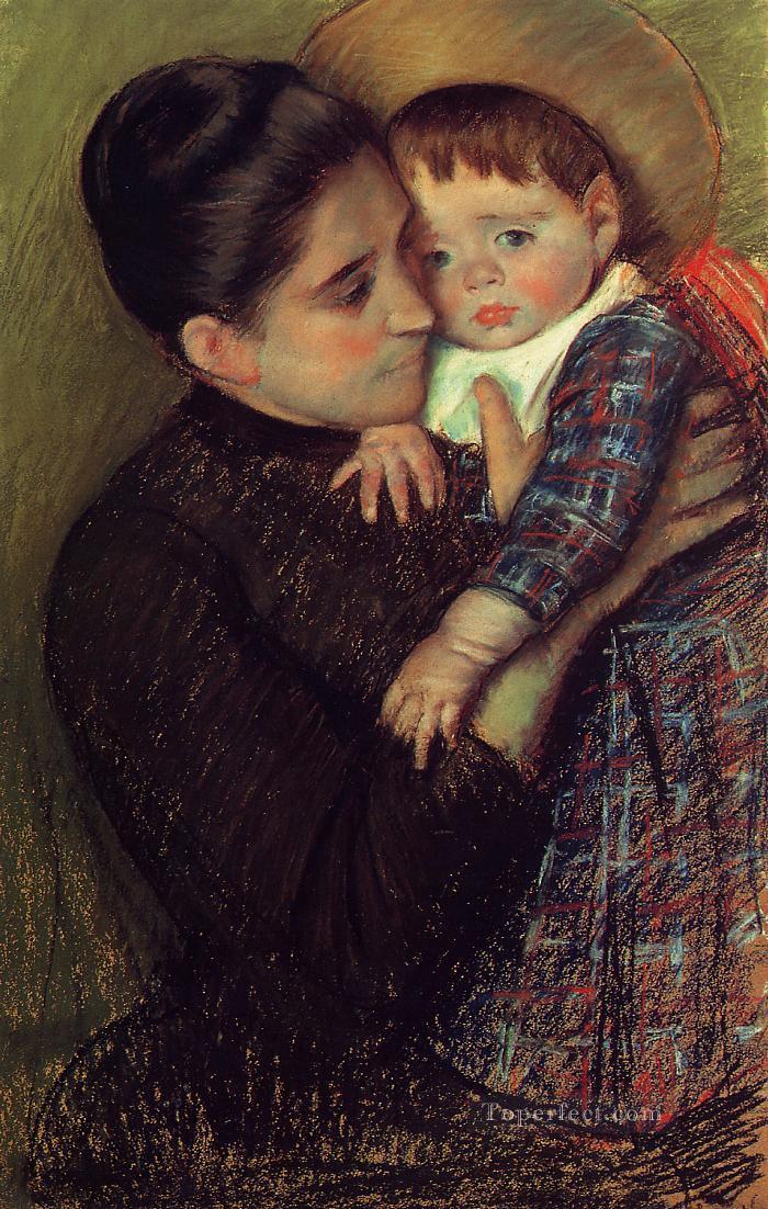 La mujer y su hijo, también conocido como Helene de Septeuil, madres e hijos, Mary Cassatt Pintura al óleo